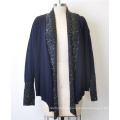 Wolle Kaschmir Open Cardigan Pullover mit Pailletten